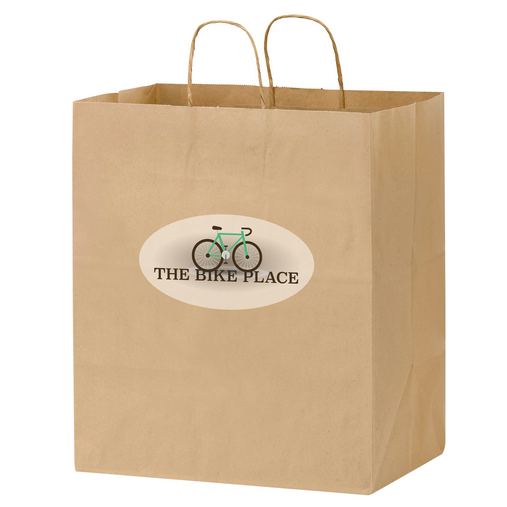 Custom Printed Natural Kraft Paper Carry-Out Bag w/Full Color (14 1/2"x9 1/2"x16 1/4") - Color Evolution - 1N14916-CE